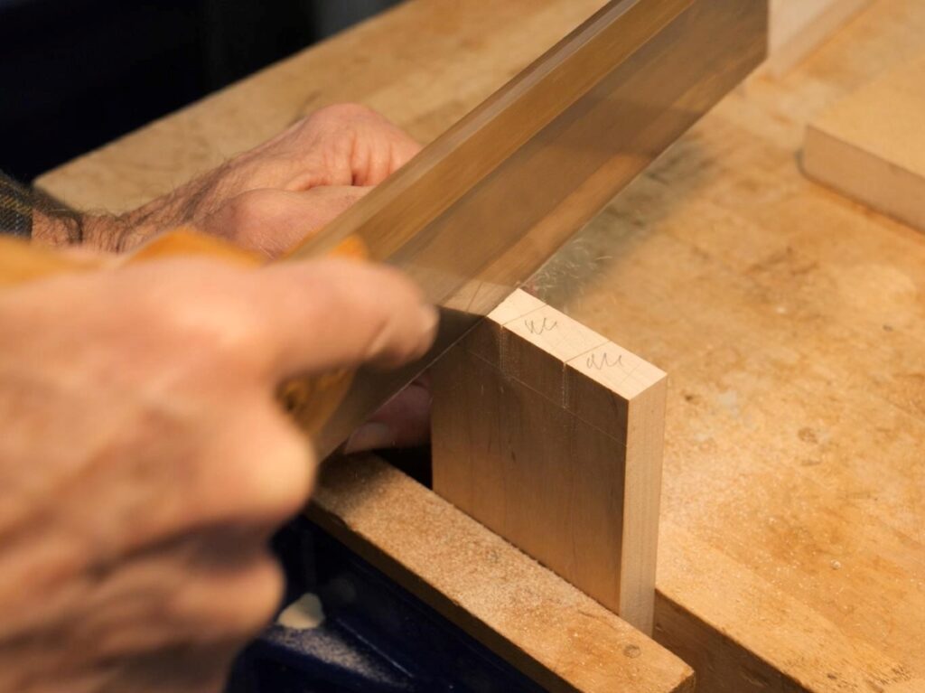 sawing dovetails